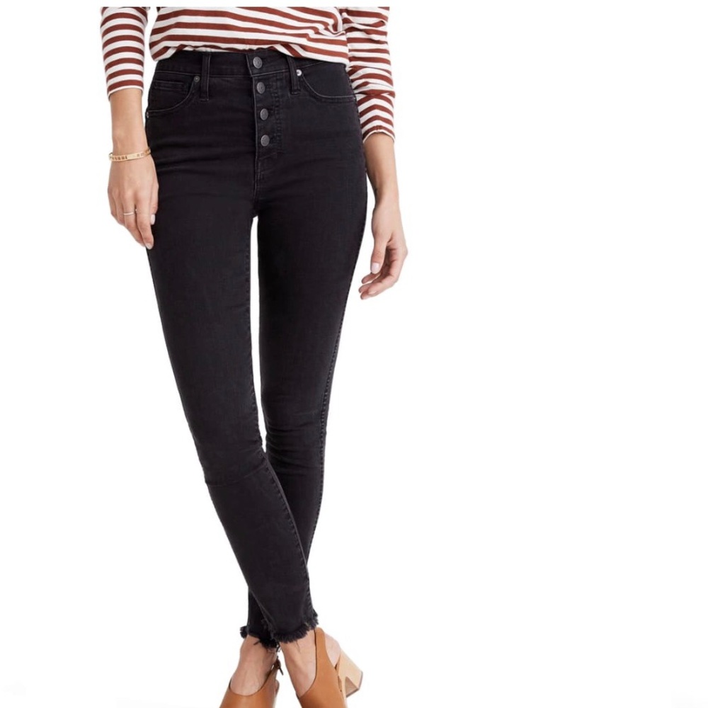 Madewell fringe hem skinny jeans